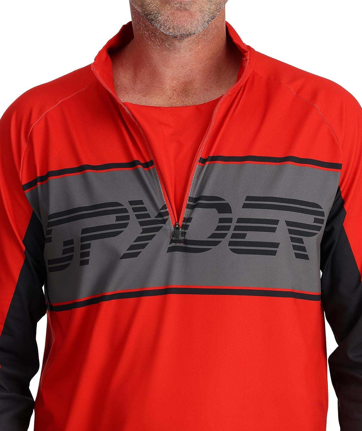 imageSpyder Mens Paramount Zip TNeck MidLayer MensVolcano
