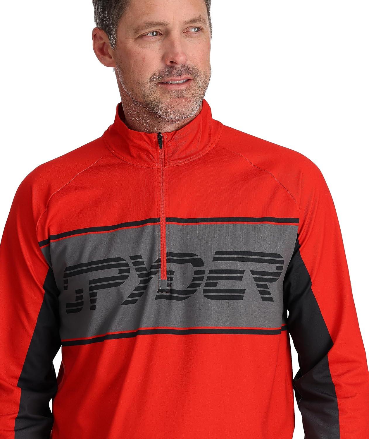 imageSpyder Mens Paramount Zip TNeck MidLayer MensVolcano