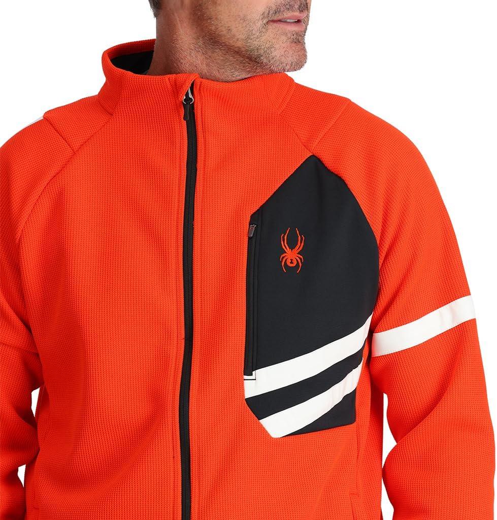 imageSpyder Mens Spyder Bandit Wengen Full Zip Fleece JacketTwisted Orange
