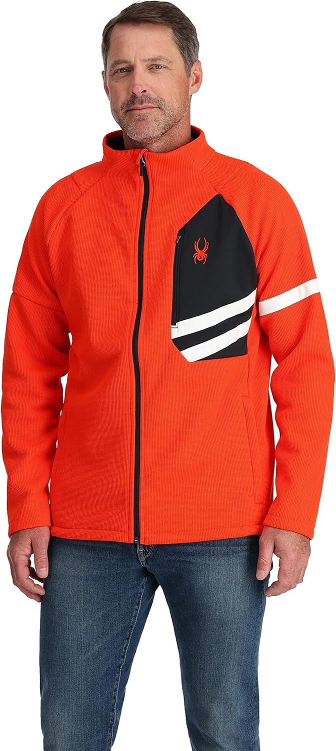 imageSpyder Mens Spyder Bandit Wengen Full Zip Fleece JacketTwisted Orange