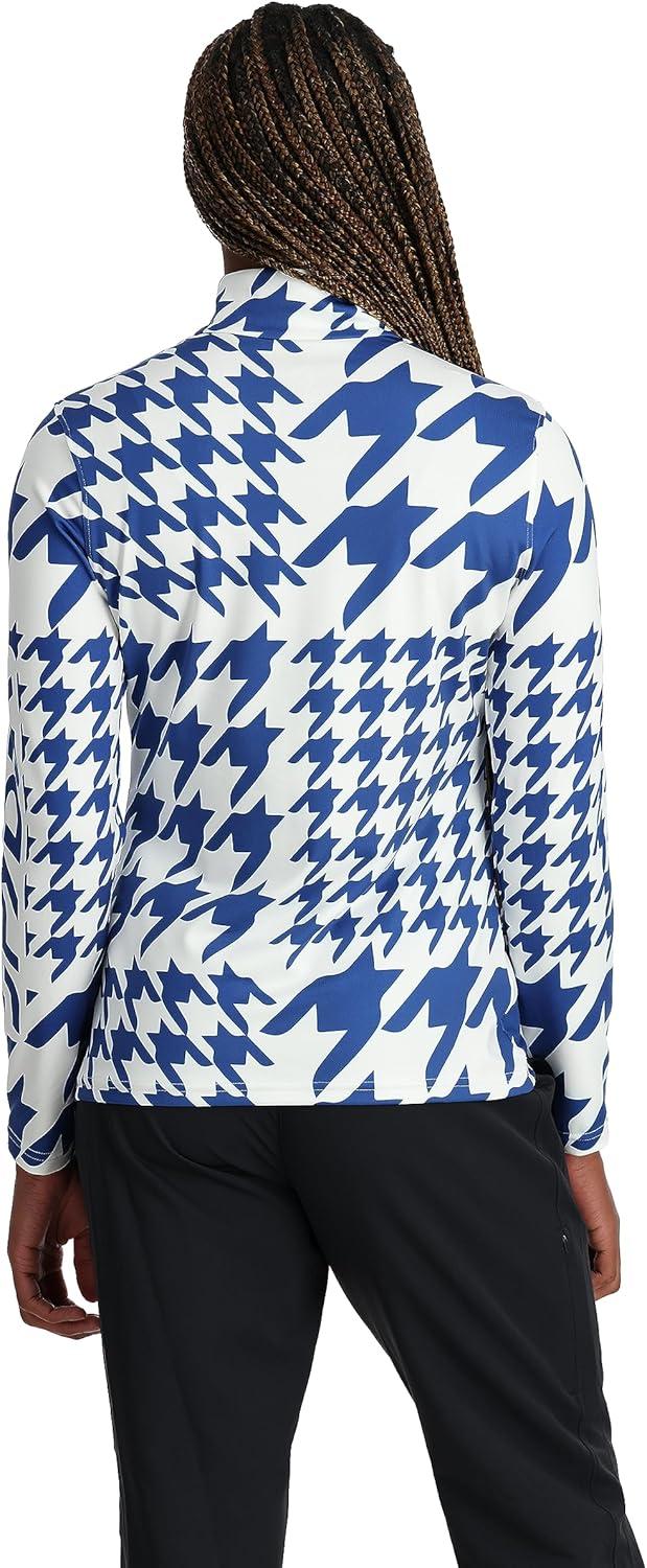 imageSpyder Womens Houndstooth Half Zip TNeckElectric Blue