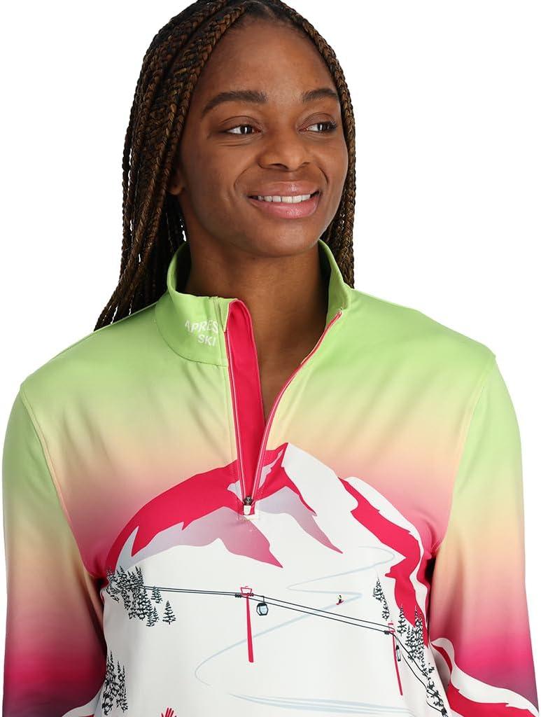 imageSpyder Womens Sunset 12 Zip Long Sleeve TNeckLime Ice