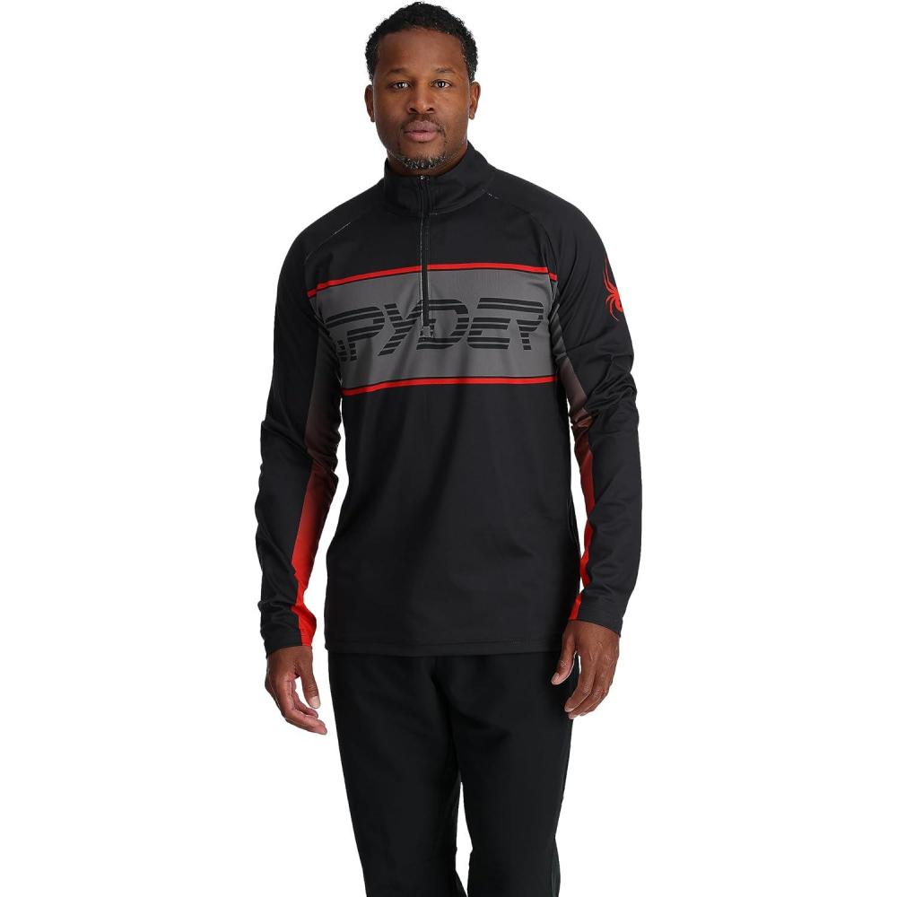 imageSpyder Mens Paramount Zip TNeck MidLayer MensBlack