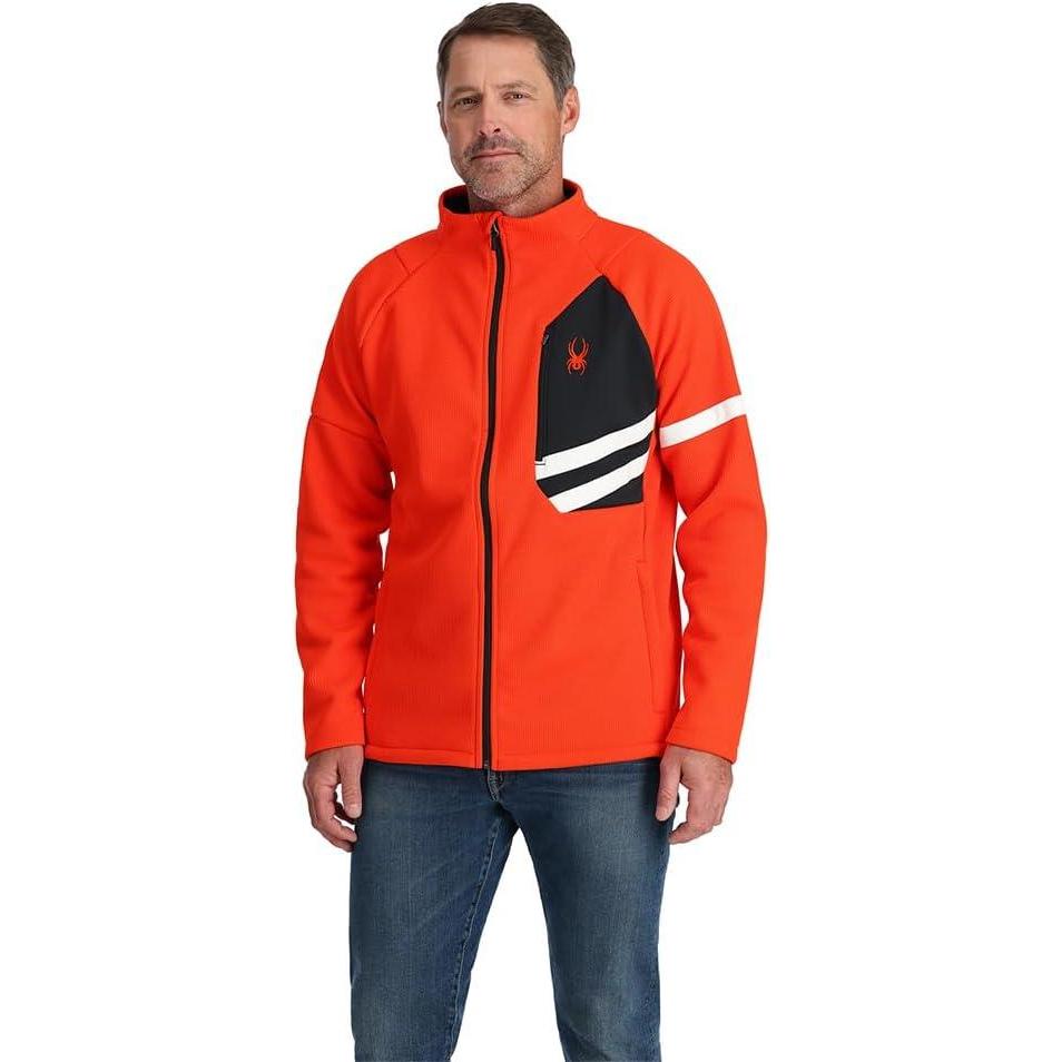 imageSpyder Mens Spyder Bandit Wengen Full Zip Fleece JacketTwisted Orange