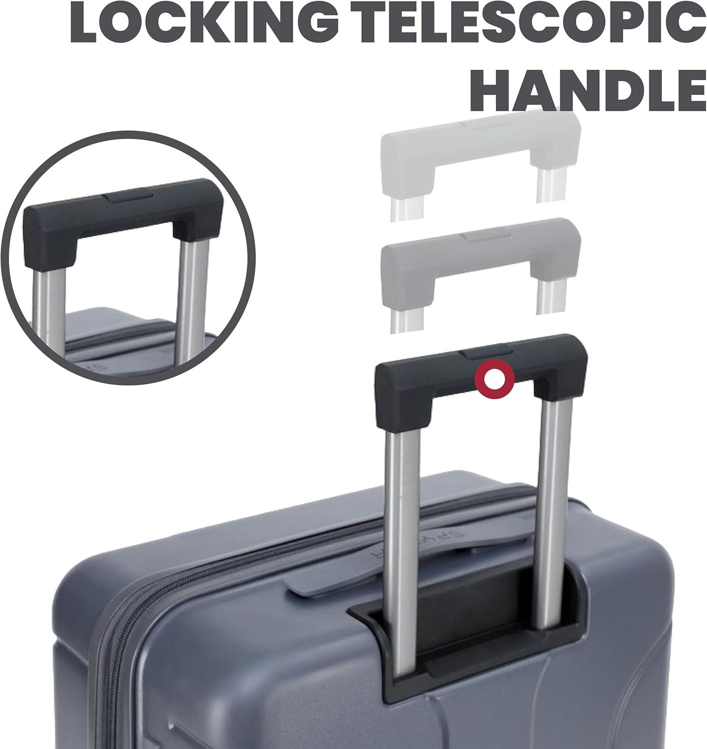 imageSpyder Carve 3 Piece Set with 360 Spinner Wheels TSA Approved Lock 20 Inch Carry On 25 Inch Medium 29 Inch Large GrayGray