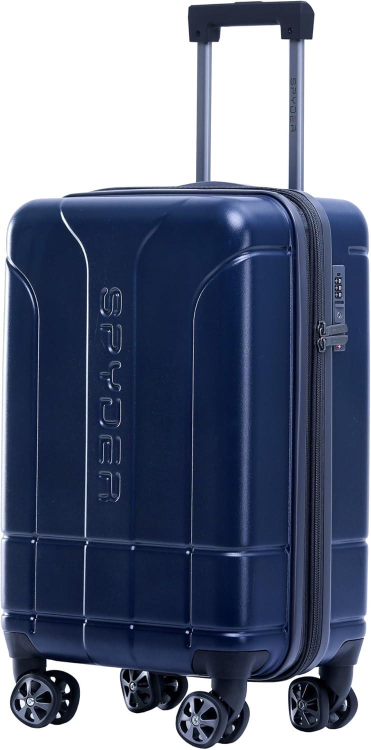 imageSpyder Carve 3 Piece Set with 360 Spinner Wheels TSA Approved Lock 20 Inch Carry On 25 Inch Medium 29 Inch Large GrayNavy