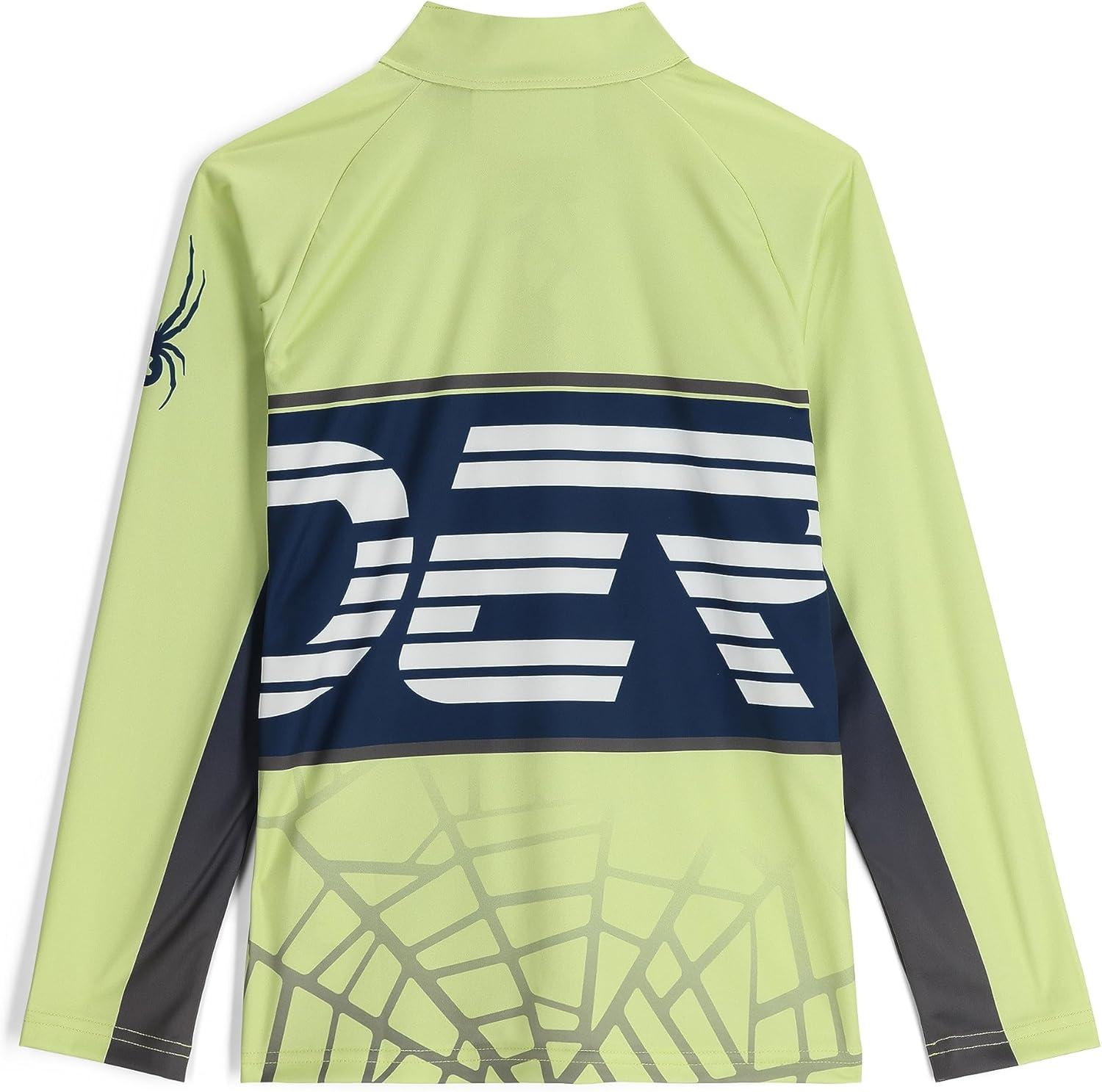 imageSpyder Boys Web Half Zip TneckLime Ice