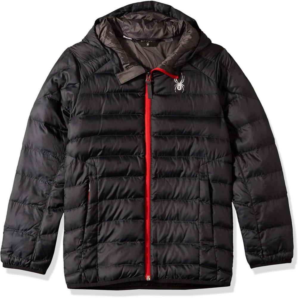 imageSpyder Boys Geared Hoody Synthetic Down JacketBlackBlackRed