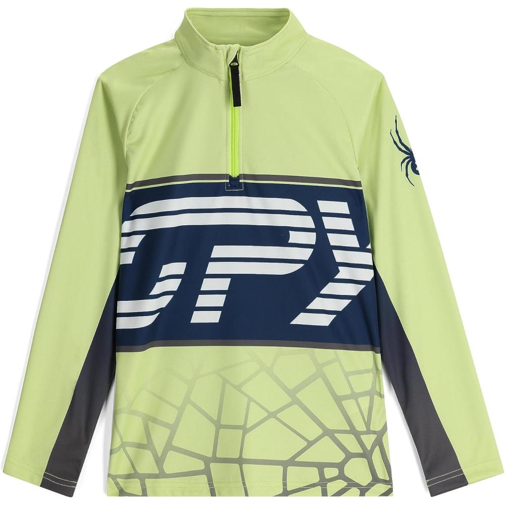 imageSpyder Boys Web Half Zip TneckLime Ice