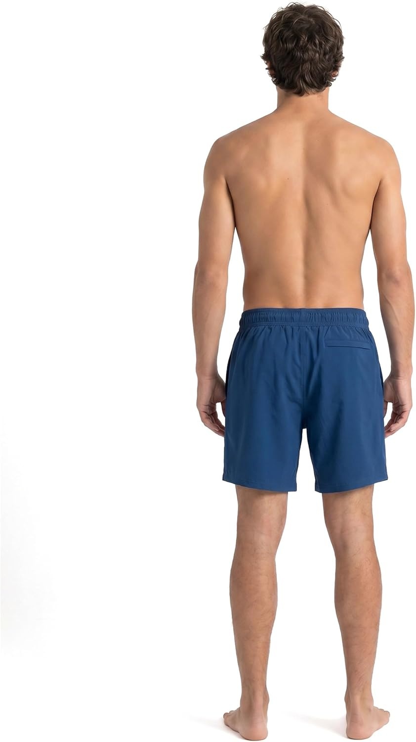 imageSpyder Mens Swim Trunks Stretch QuickDry 7inch Board Shorts Sun Protection amp LinerAbyss Blu