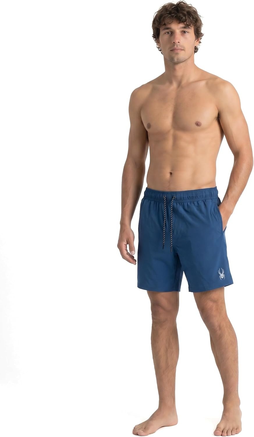 imageSpyder Mens Swim Trunks Stretch QuickDry 7inch Board Shorts Sun Protection amp LinerAbyss Blu
