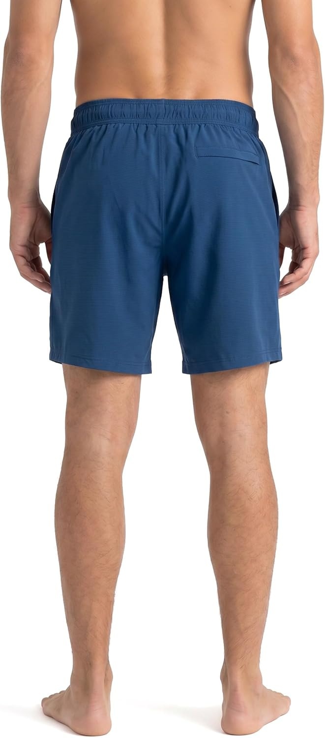 imageSpyder Mens Swim Trunks Stretch QuickDry 7inch Board Shorts Sun Protection amp LinerAbyss Blu