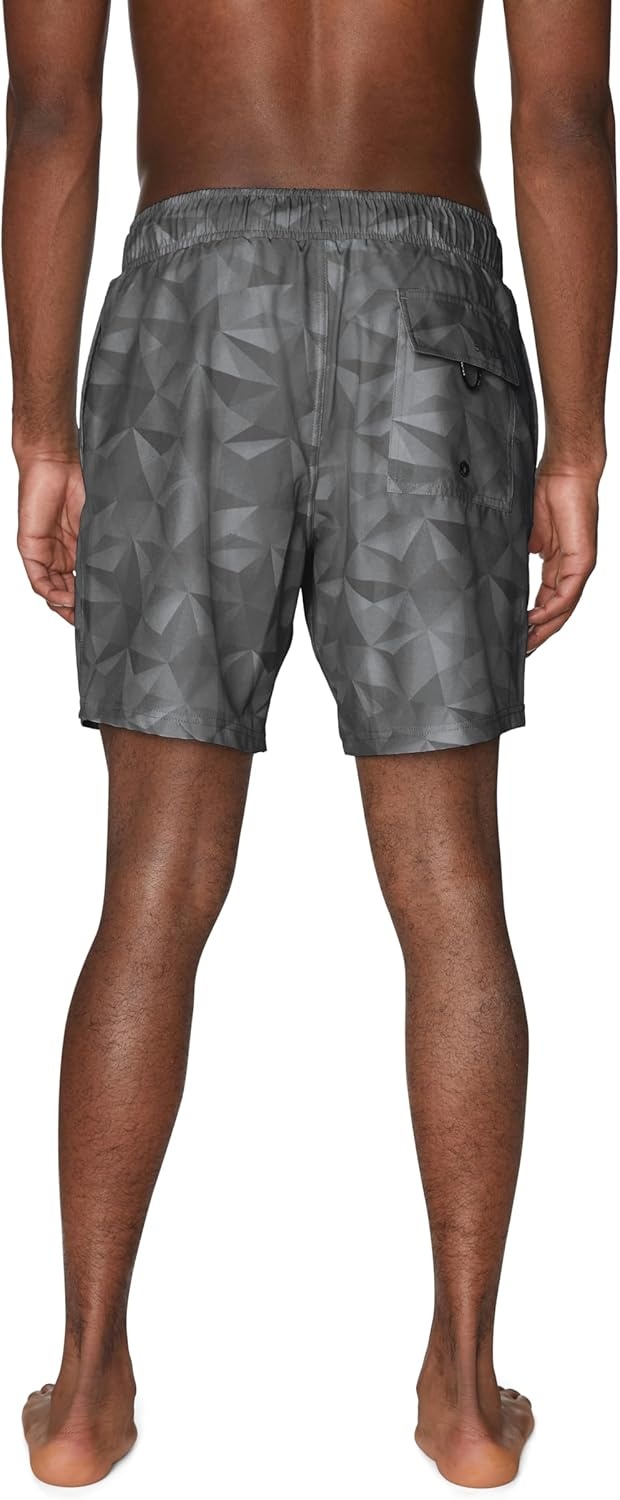 imageSpyder Mens Swim Trunks Stretch QuickDry 7inch Board Shorts Sun Protection amp LinerAlloy Grey