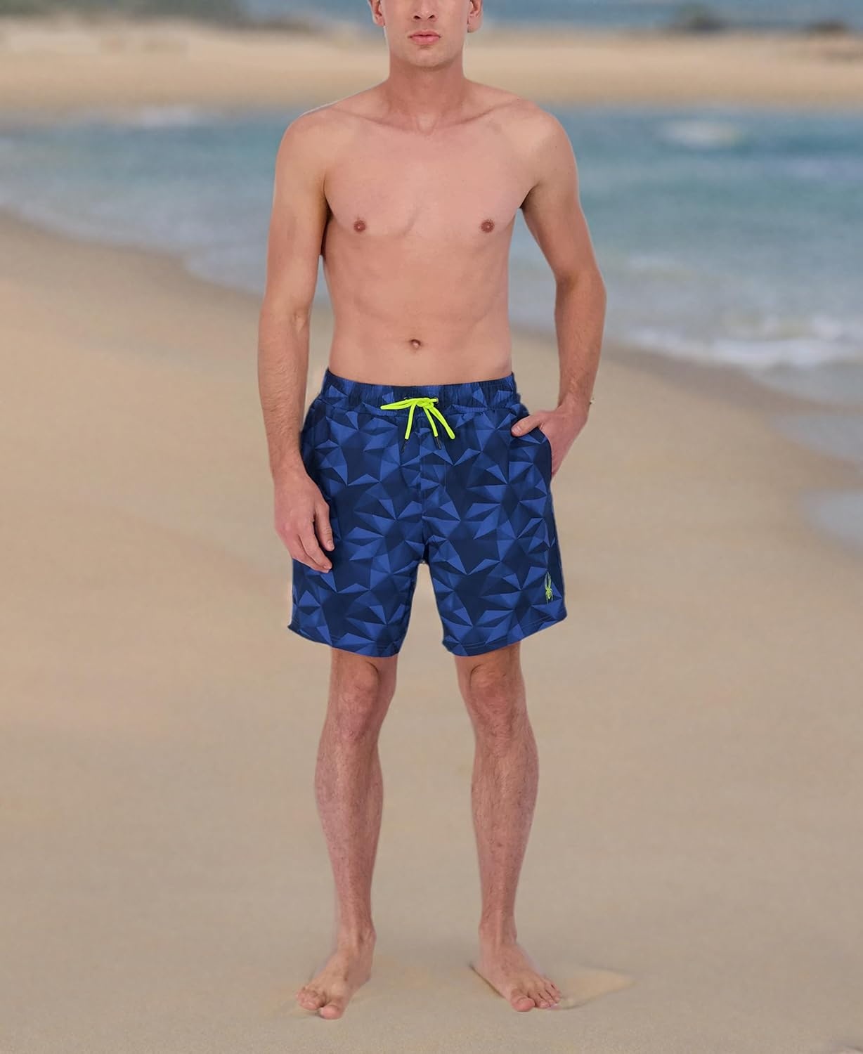 imageSpyder Mens Swim Trunks Stretch QuickDry 7inch Board Shorts Sun Protection amp LinerAlloy Grey