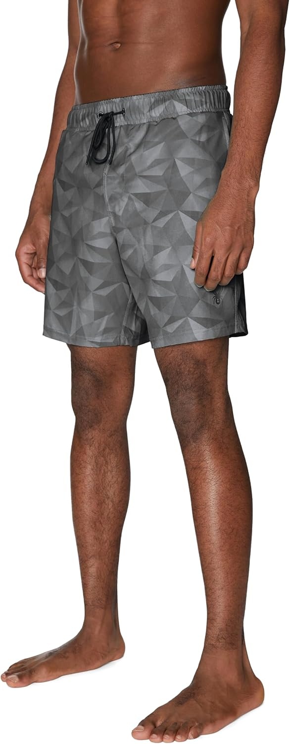 imageSpyder Mens Swim Trunks Stretch QuickDry 7inch Board Shorts Sun Protection amp LinerAlloy Grey