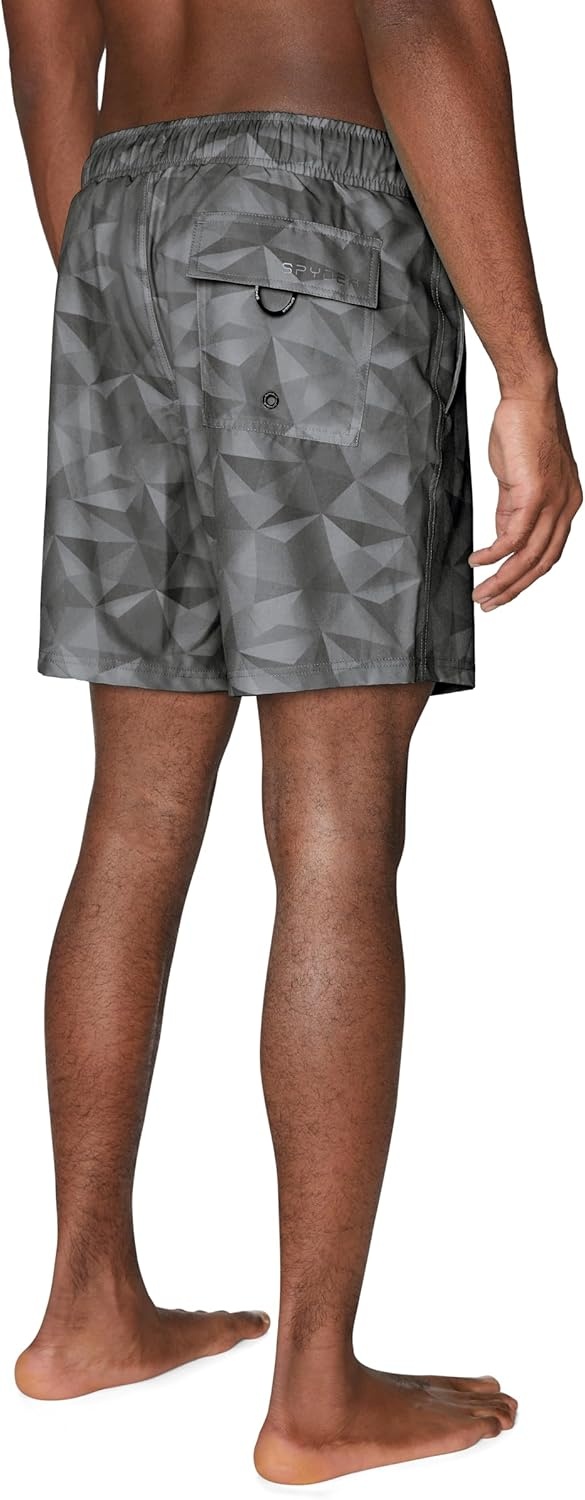 imageSpyder Mens Swim Trunks Stretch QuickDry 7inch Board Shorts Sun Protection amp LinerAlloy Grey