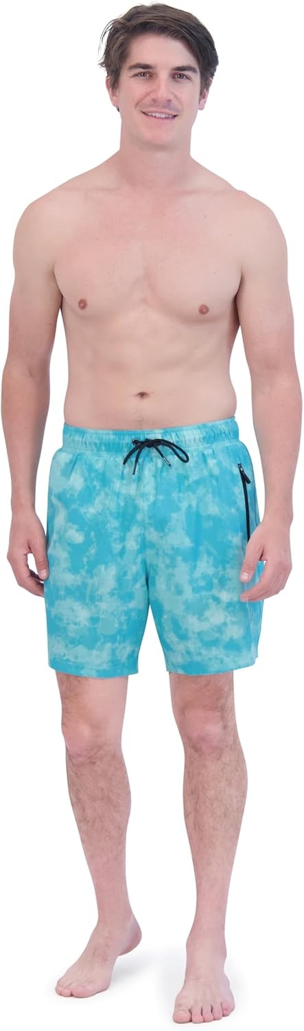 imageSpyder Mens Swim Trunks Stretch QuickDry 7inch Board Shorts Sun Protection amp LinerCelery