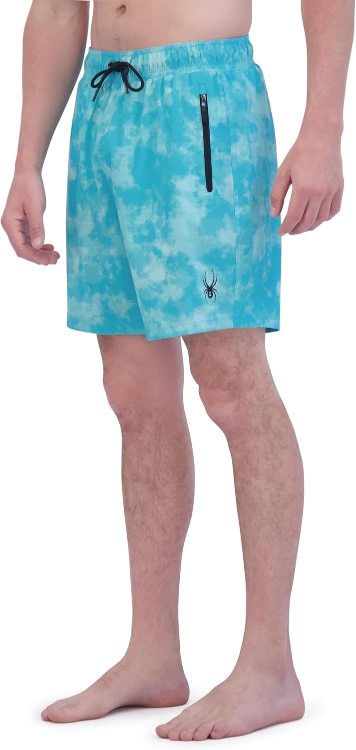 imageSpyder Mens Swim Trunks Stretch QuickDry 7inch Board Shorts Sun Protection amp LinerCelery
