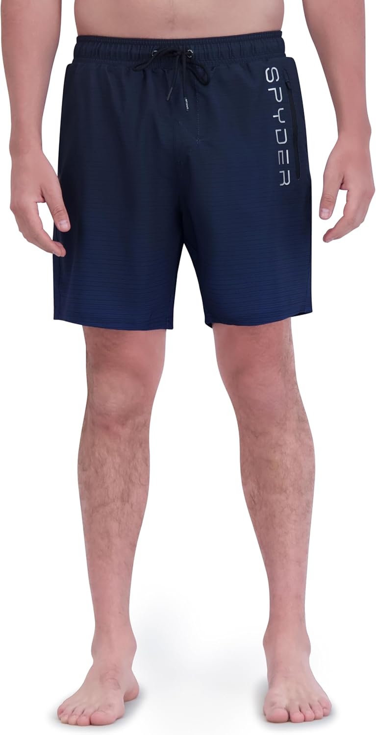 imageSpyder Mens Swim Trunks Stretch QuickDry 7inch Board Shorts Sun Protection amp LinerCobalt