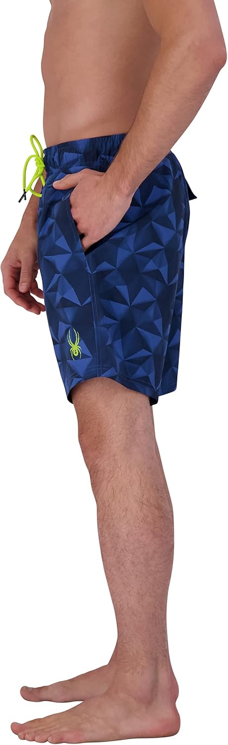 imageSpyder Mens Swim Trunks Stretch QuickDry 7inch Board Shorts Sun Protection amp LinerDenim