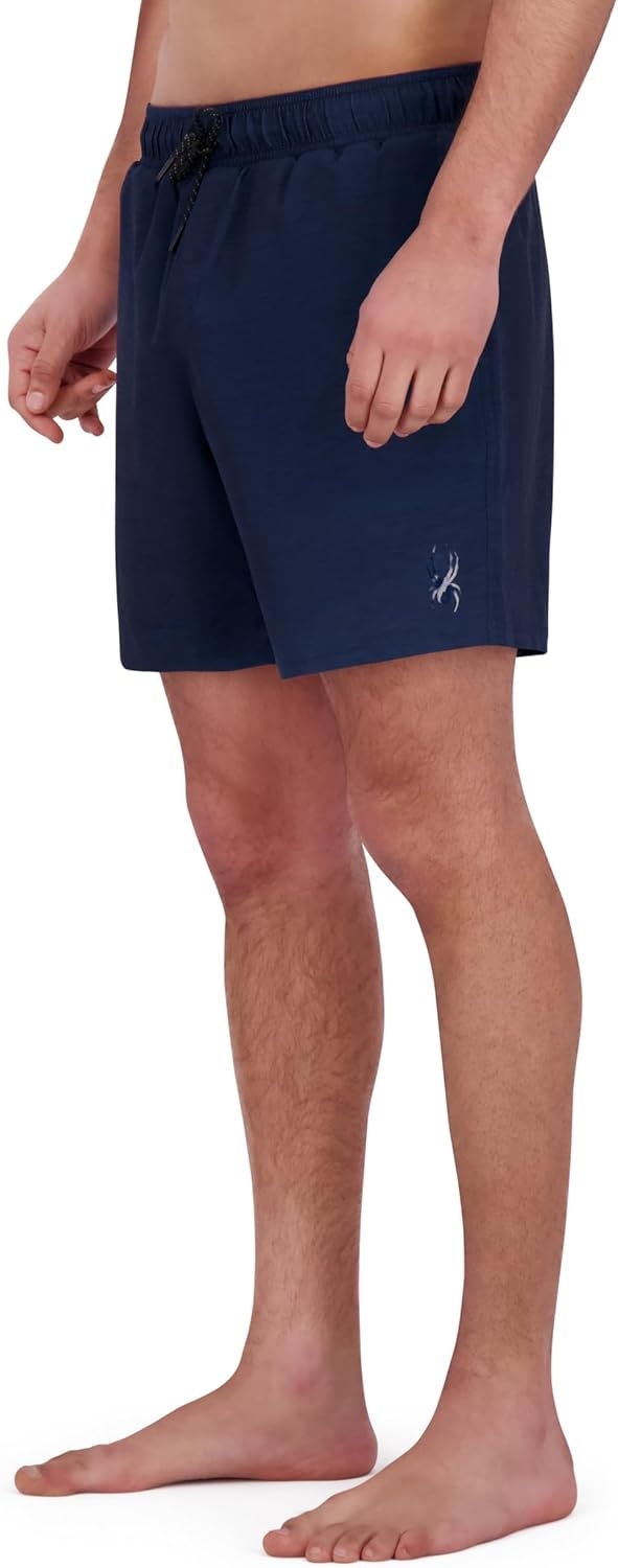 imageSpyder Mens Swim Trunks Stretch QuickDry 7inch Board Shorts Sun Protection amp LinerDress Blue