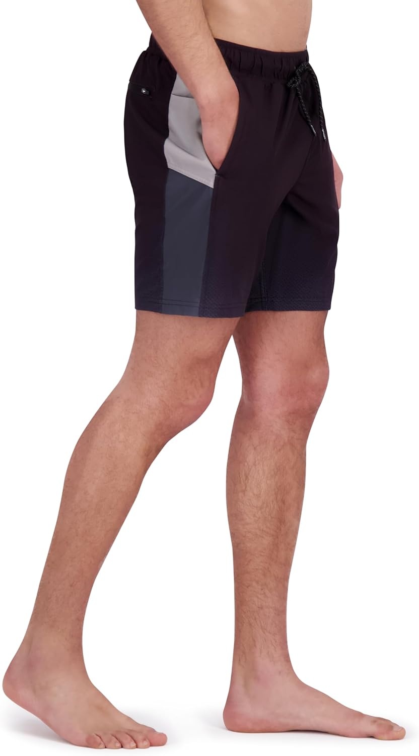 imageSpyder Mens Swim Trunks Stretch QuickDry 7inch Board Shorts Sun Protection amp LinerEbony