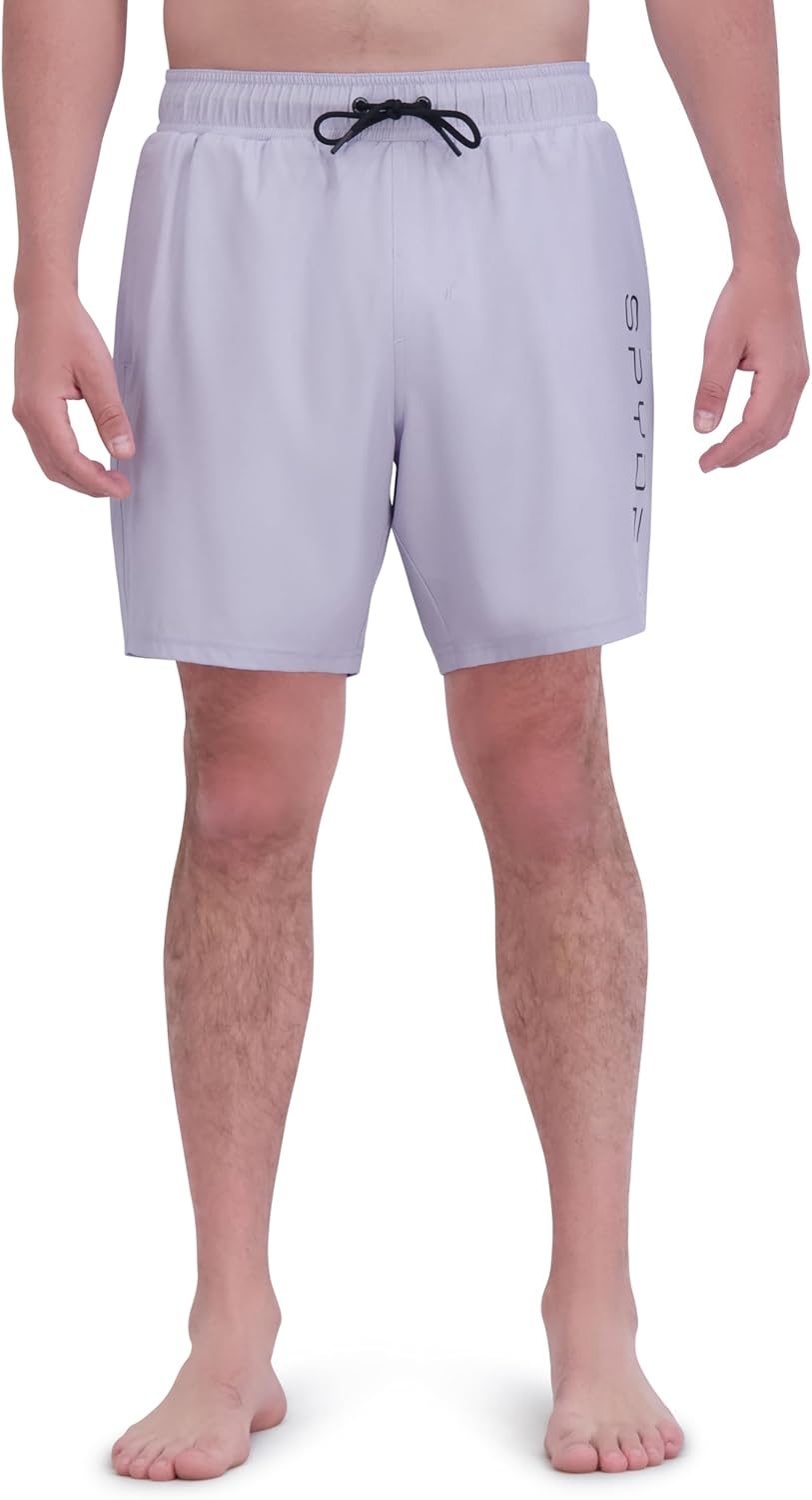 imageSpyder Mens Swim Trunks Stretch QuickDry 7inch Board Shorts Sun Protection amp LinerHutch