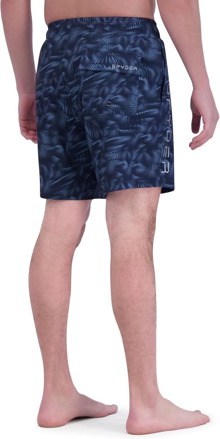 imageSpyder Mens Swim Trunks Stretch QuickDry 7inch Board Shorts Sun Protection amp LinerInk