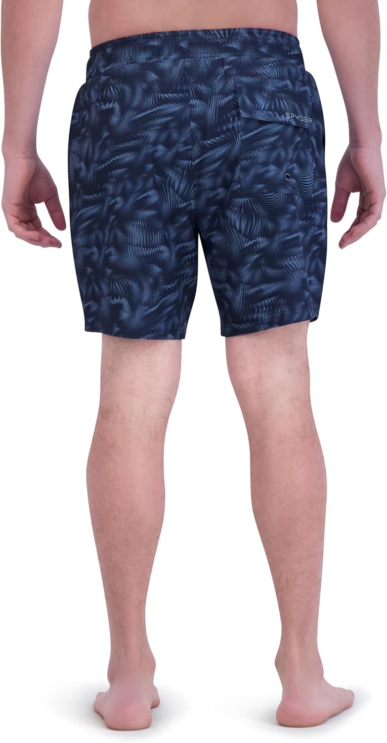 imageSpyder Mens Swim Trunks Stretch QuickDry 7inch Board Shorts Sun Protection amp LinerInk