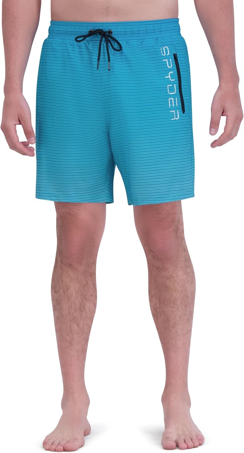 imageSpyder Mens Swim Trunks Stretch QuickDry 7inch Board Shorts Sun Protection amp LinerMulti