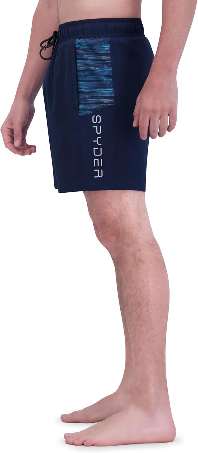 imageSpyder Mens Swim Trunks Stretch QuickDry 7inch Board Shorts Sun Protection amp LinerNavy