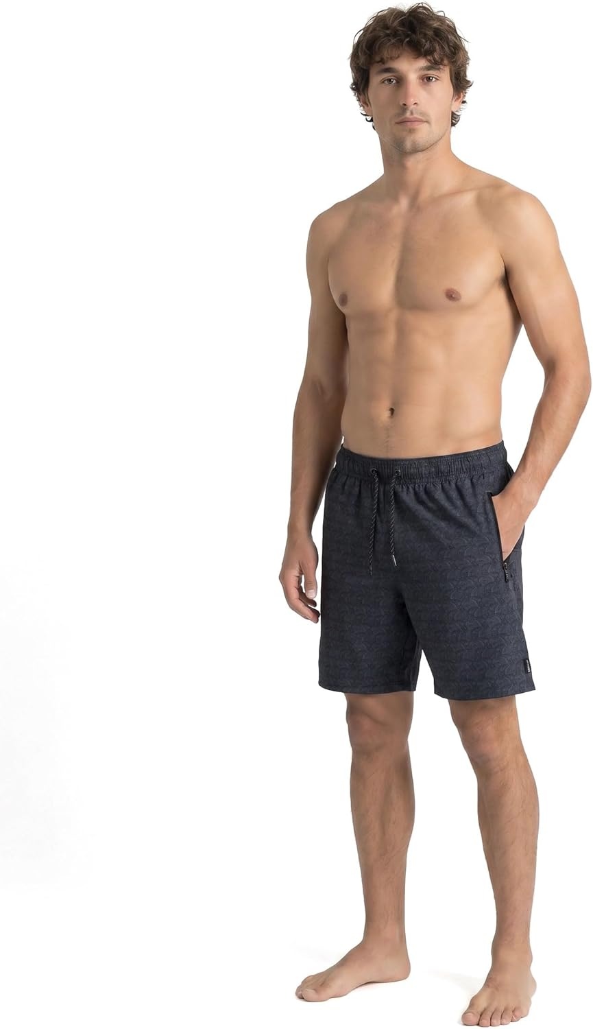 imageSpyder Mens Swim Trunks Stretch QuickDry 7inch Board Shorts Sun Protection amp LinerOnyx Black