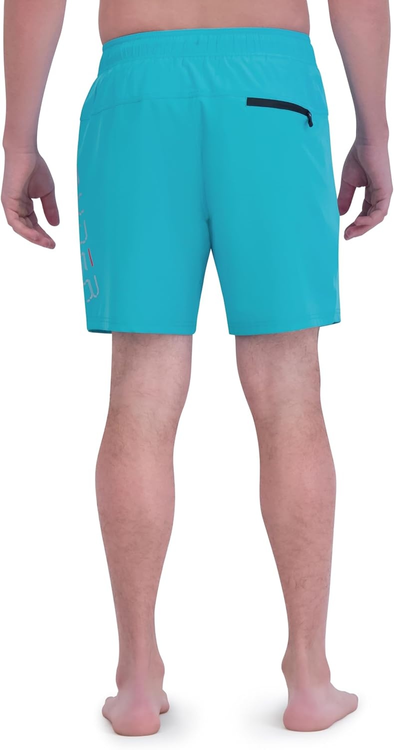 imageSpyder Mens Swim Trunks Stretch QuickDry 7inch Board Shorts Sun Protection amp LinerPeacock