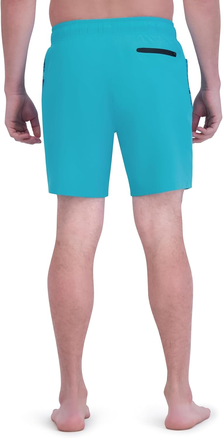 imageSpyder Mens Swim Trunks Stretch QuickDry 7inch Board Shorts Sun Protection amp LinerPeacocka