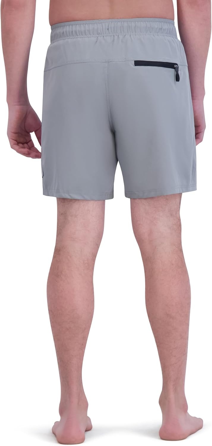 imageSpyder Mens Swim Trunks Stretch QuickDry 7inch Board Shorts Sun Protection amp LinerPewter
