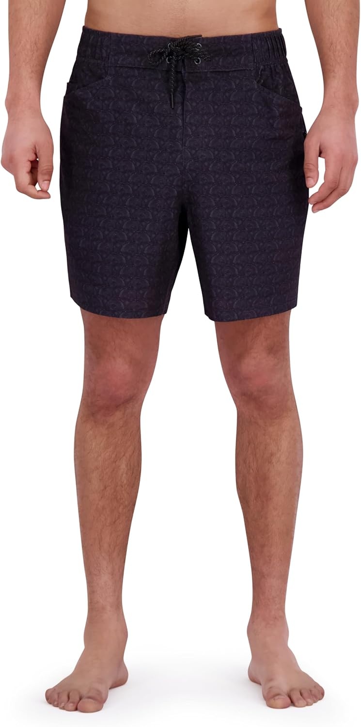 imageSpyder Mens Swim Trunks Stretch QuickDry 7inch Board Shorts Sun Protection amp LinerRaven