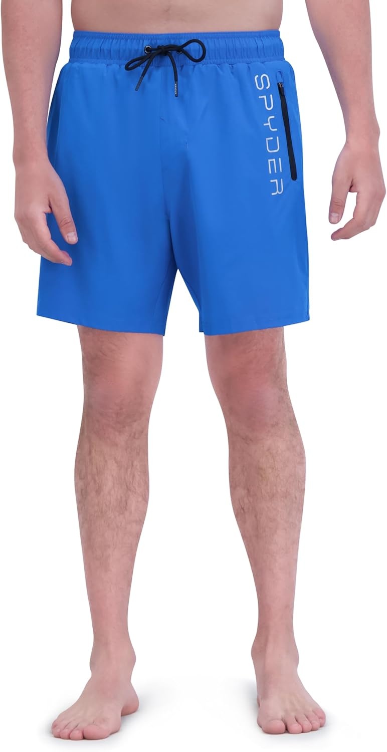 imageSpyder Mens Swim Trunks Stretch QuickDry 7inch Board Shorts Sun Protection amp LinerSapphire