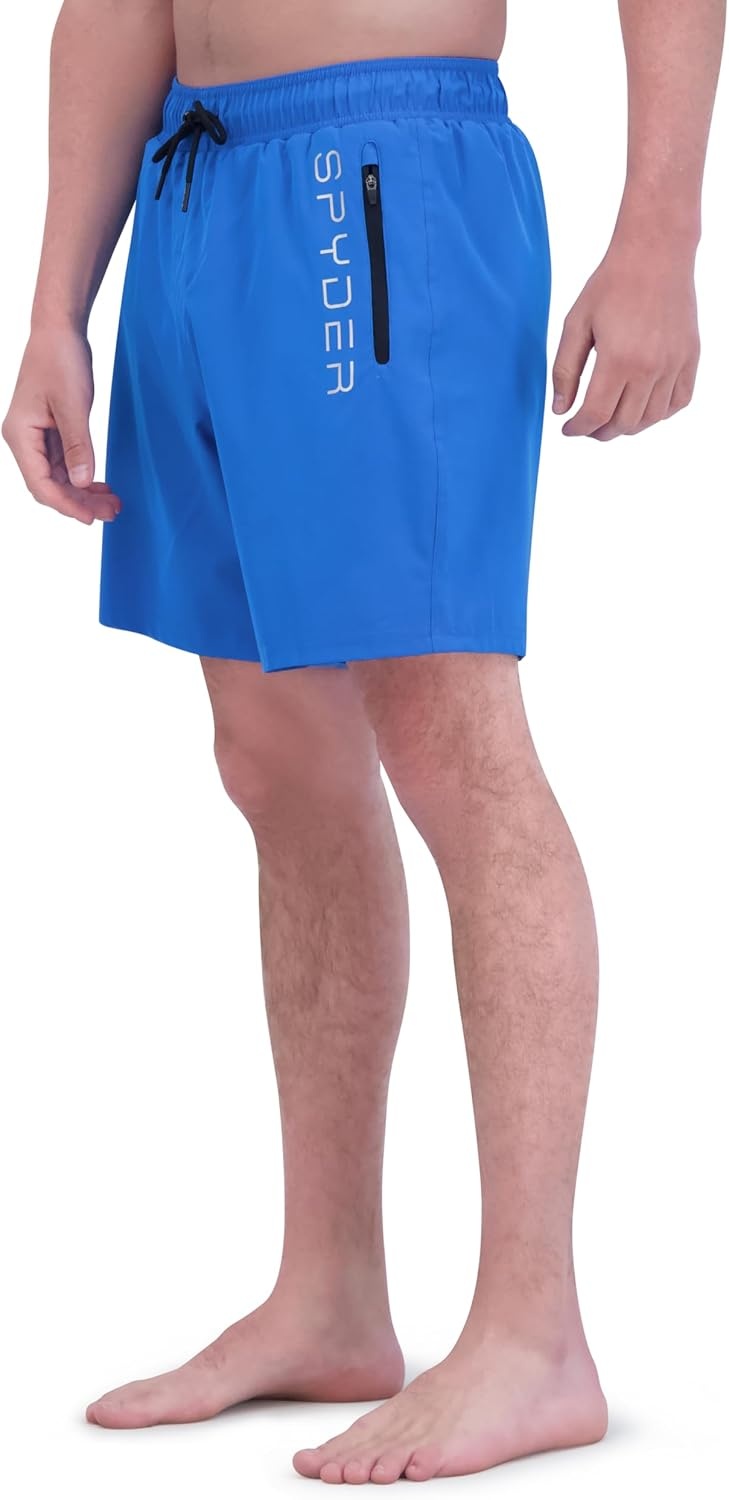 imageSpyder Mens Swim Trunks Stretch QuickDry 7inch Board Shorts Sun Protection amp LinerSapphire