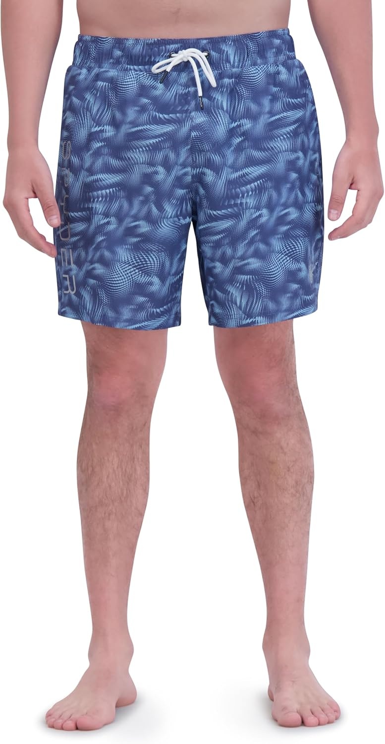 imageSpyder Mens Swim Trunks Stretch QuickDry 7inch Board Shorts Sun Protection amp LinerSky
