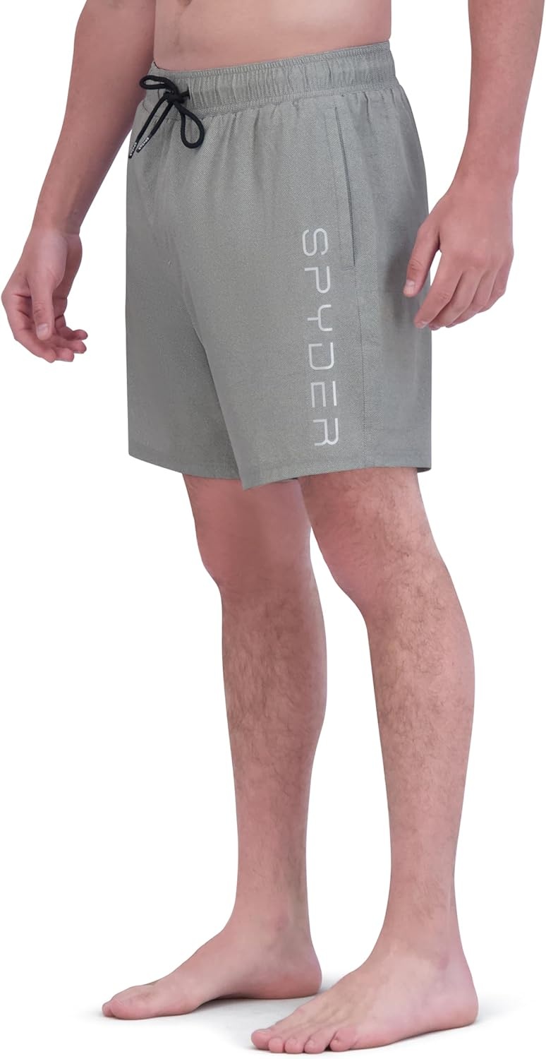 imageSpyder Mens Swim Trunks Stretch QuickDry 7inch Board Shorts Sun Protection amp LinerStone