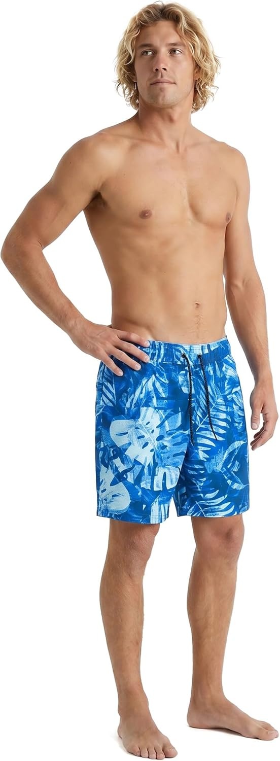imageSpyder Mens Swim Trunks Stretch QuickDry 7inch Board Shorts Sun Protection amp LinerSurf Blue