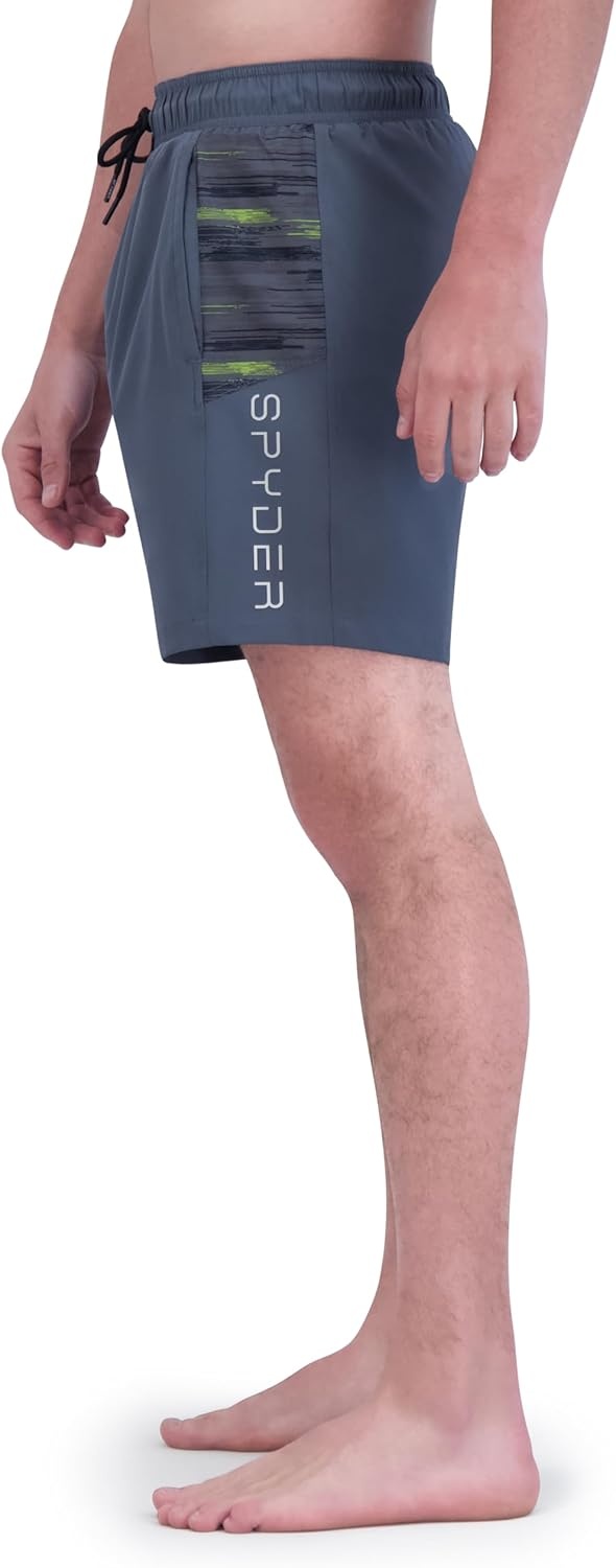 imageSpyder Mens Swim Trunks Stretch QuickDry 7inch Board Shorts Sun Protection amp LinerTurbulence