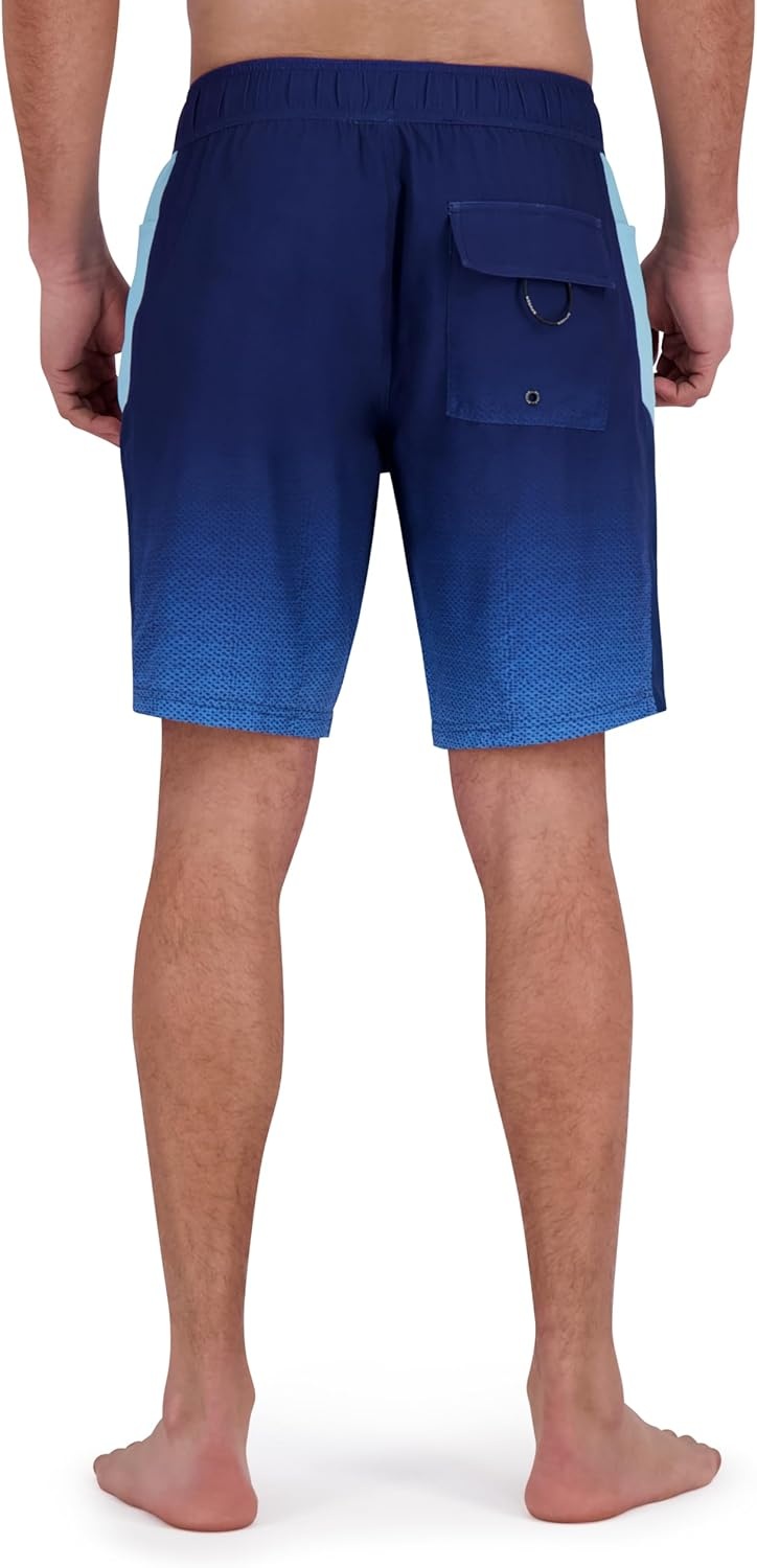 imageSpyder Mens Swim Trunks Stretch QuickDry 9 Board Shorts Sun Protection Pockets amp Brief LinerAbyss
