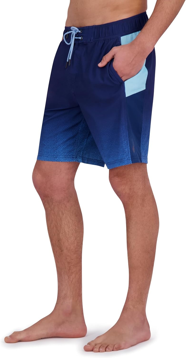 imageSpyder Mens Swim Trunks Stretch QuickDry 9 Board Shorts Sun Protection Pockets amp Brief LinerAbyss