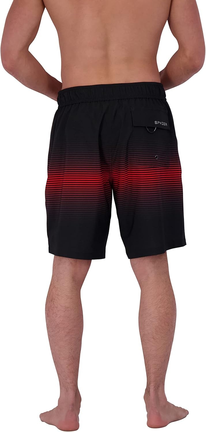 imageSpyder Mens Swim Trunks Stretch QuickDry 9 Board Shorts Sun Protection Pockets amp Brief LinerBlacka