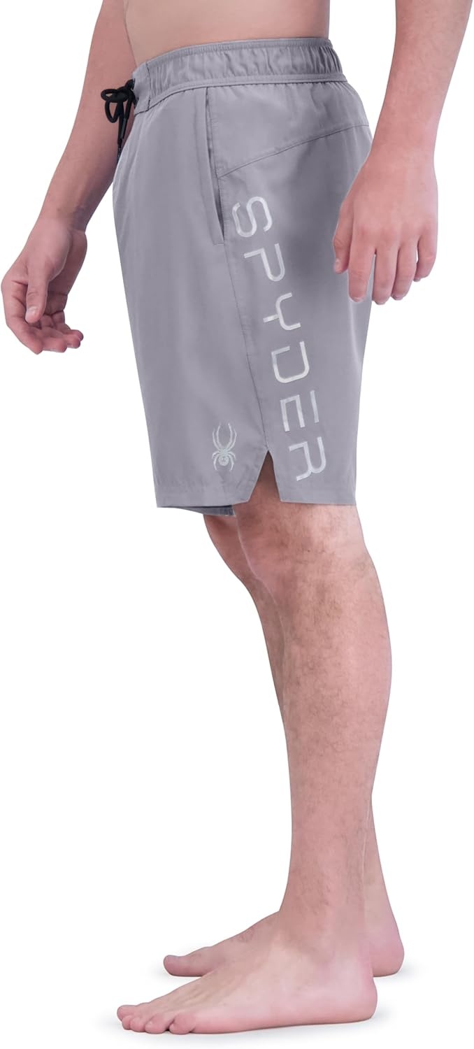 imageSpyder Mens Swim Trunks Stretch QuickDry 9 Board Shorts Sun Protection Pockets amp Brief LinerDust