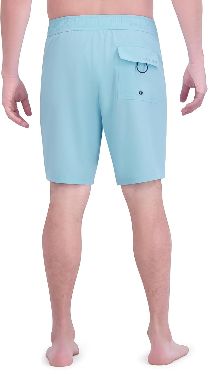 imageSpyder Mens Swim Trunks Stretch QuickDry 9 Board Shorts Sun Protection Pockets amp Brief LinerGoa
