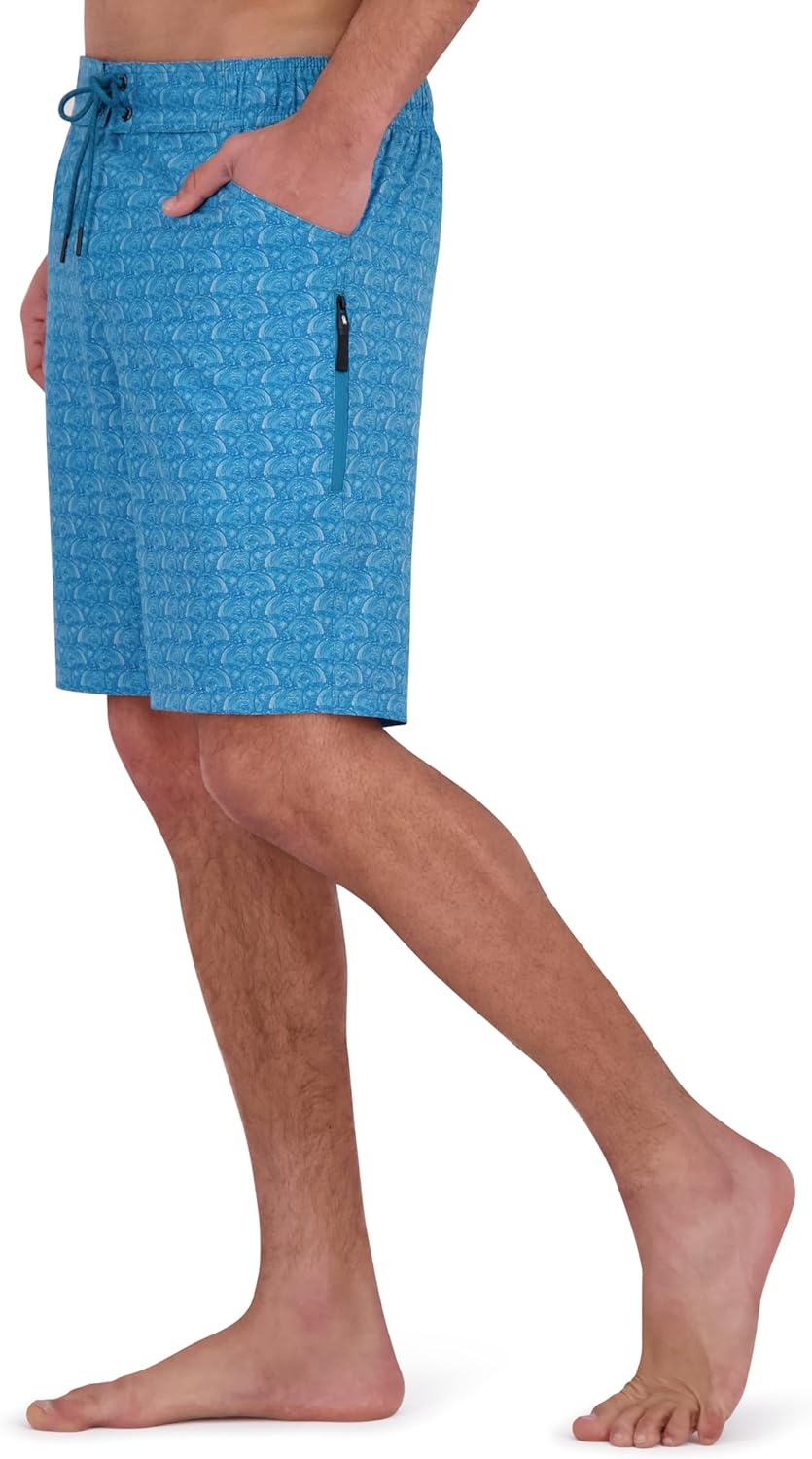 imageSpyder Mens Swim Trunks Stretch QuickDry 9 Board Shorts Sun Protection Pockets amp Brief LinerSwell