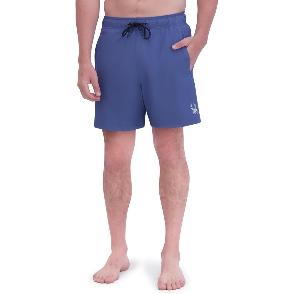 imageSpyder Mens Swim Trunks Stretch QuickDry 7inch Board Shorts Sun Protection amp LinerLivid