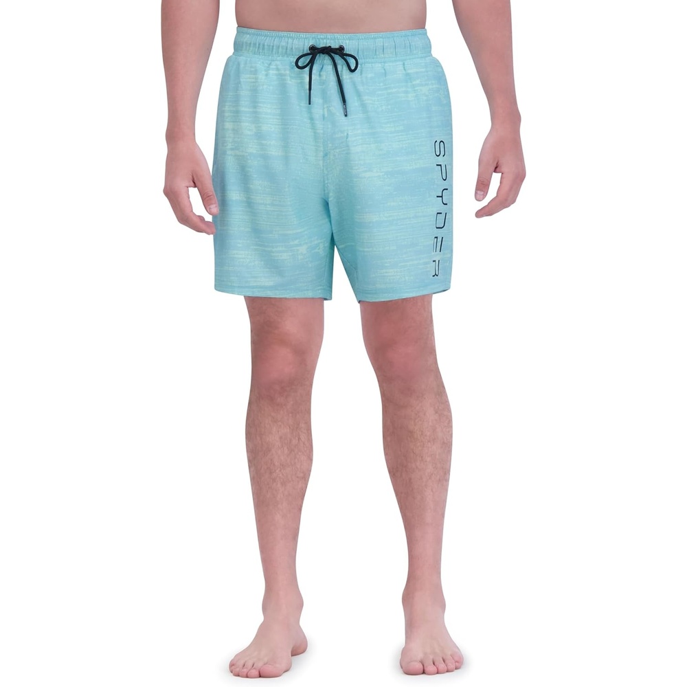 imageSpyder Mens Swim Trunks  Stretch QuickDry 7inch Board Shorts Sun Protection amp LinerSand